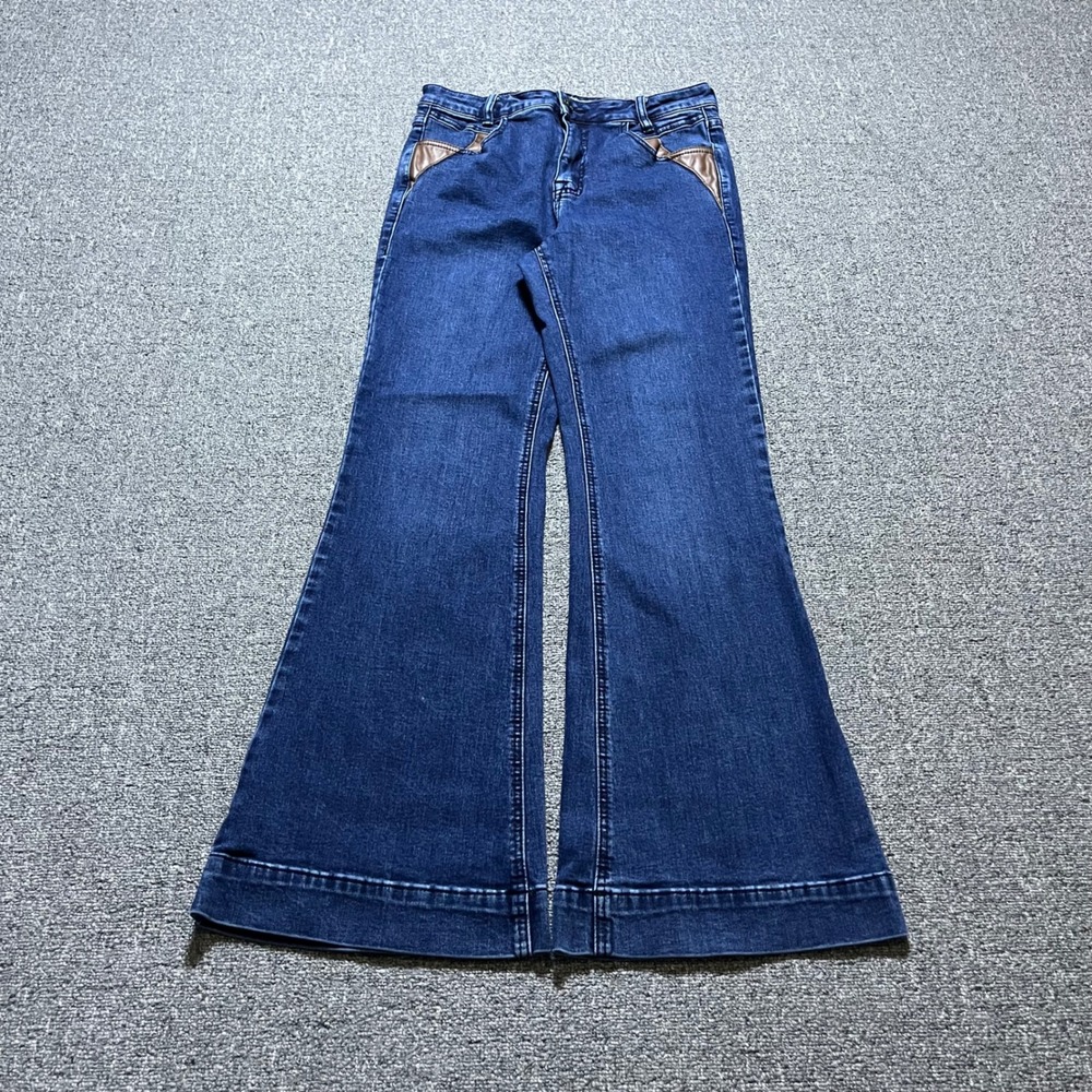 Rock‎ & Roll Denim Jeans 30x32 Blue High Rise Flare Western Bell Bottom